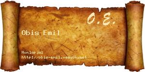 Obis Emil névjegykártya